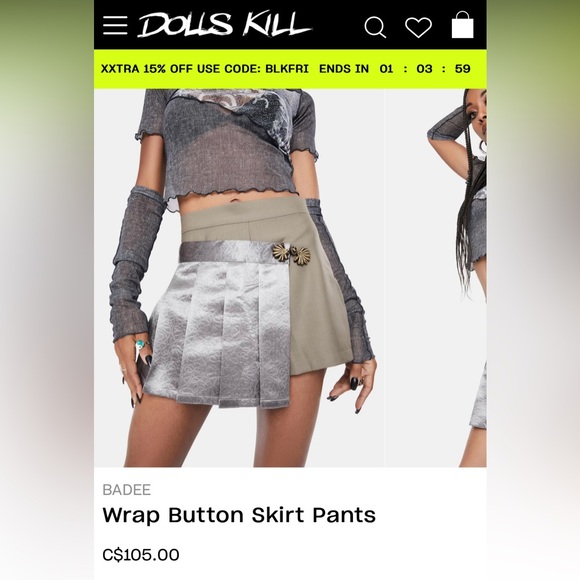 DOLLS KILL • BADEE skort skirt [ S - M ] - Picture 9 of 12